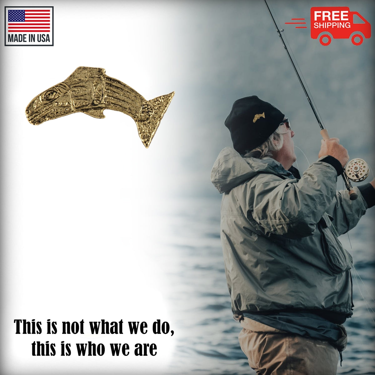 Native First People Salmon Pin F057