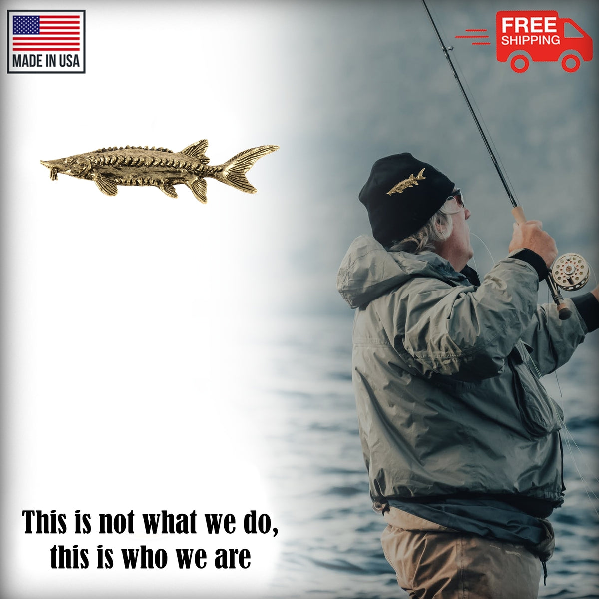 Green Sturgeon Pin