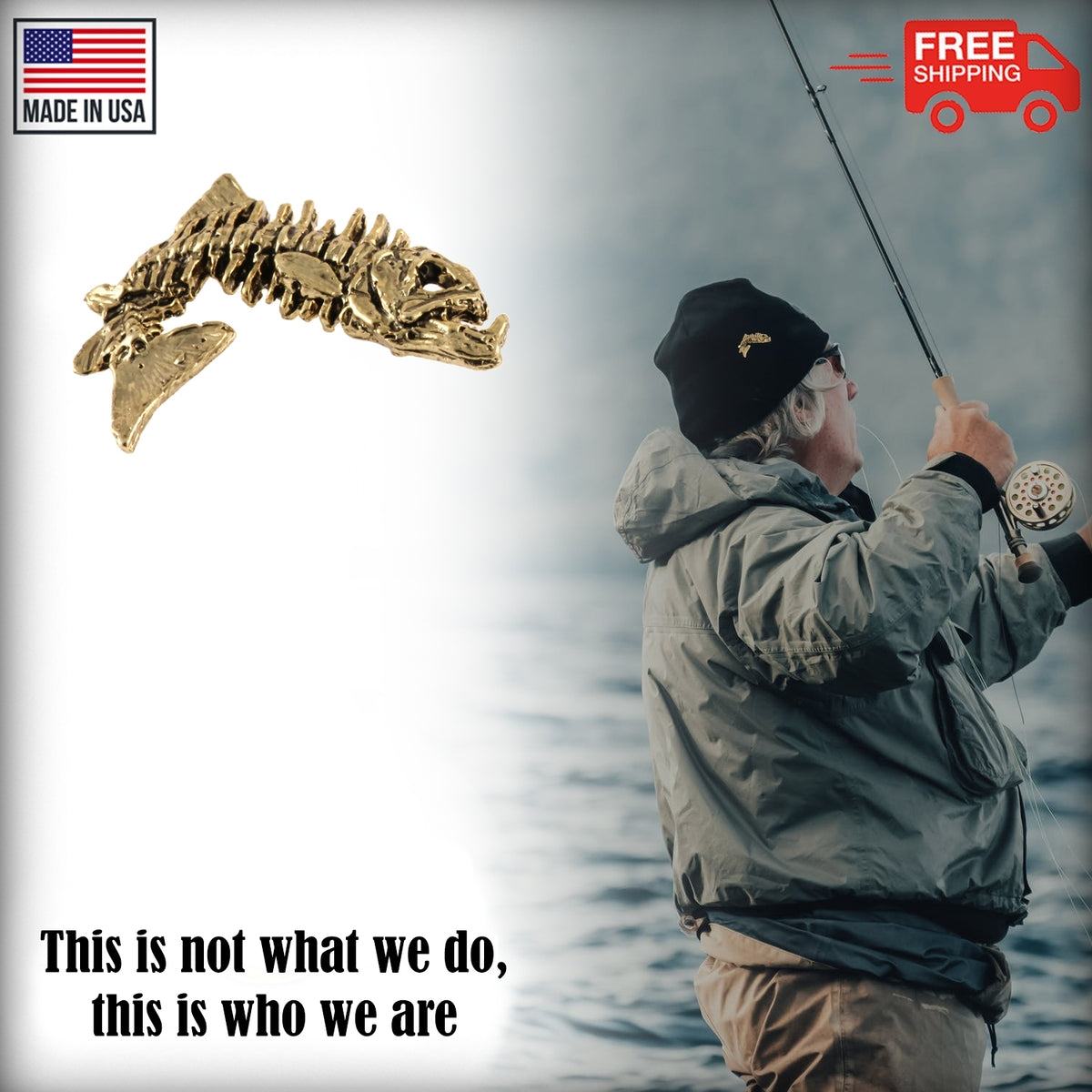Fish Skeleton Pin F115