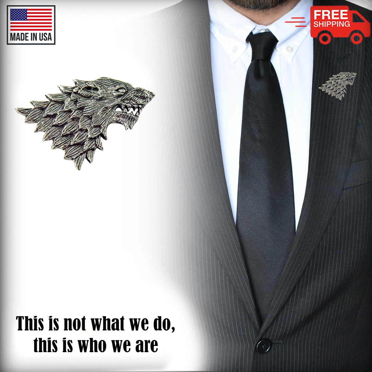 Wolf Head Pin G001