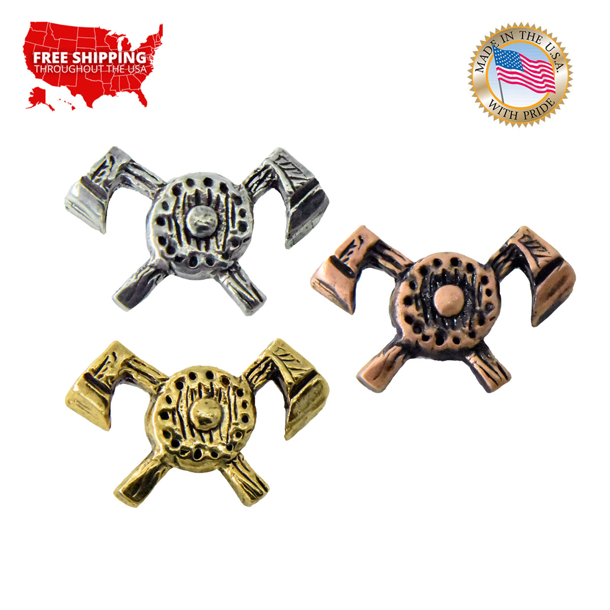Viking Shield and Axes Pin G003