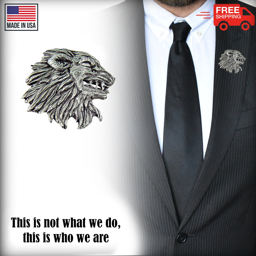 Medieval Lion Head Pin G005