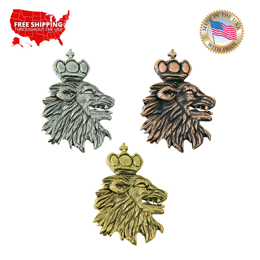 Royal Medieval Lion Head Pin G006