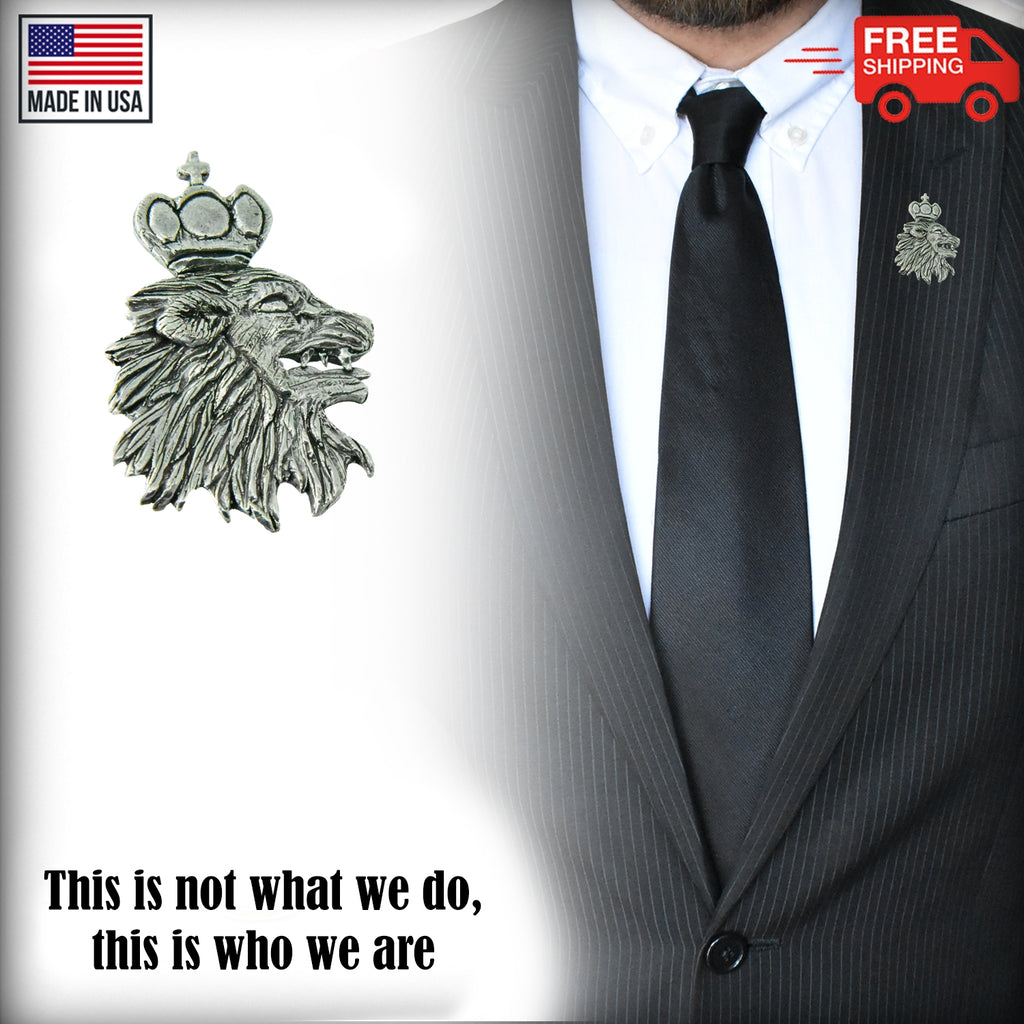 Royal Medieval Lion Head Pin G006