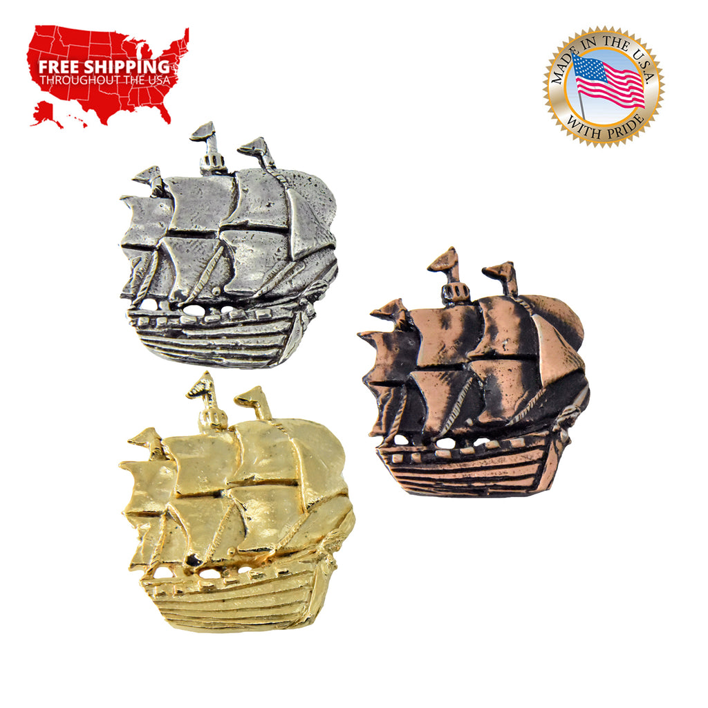 Wooden Sailing Ship Pin G012