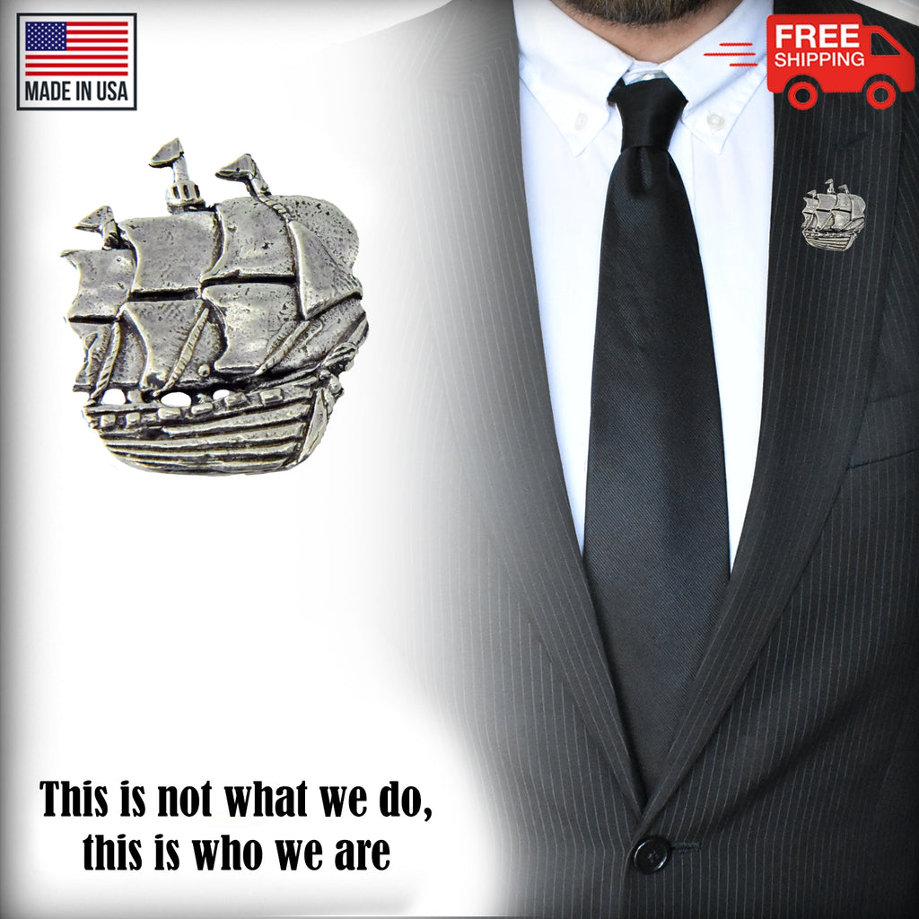 Wooden Sailing Ship Pin G012