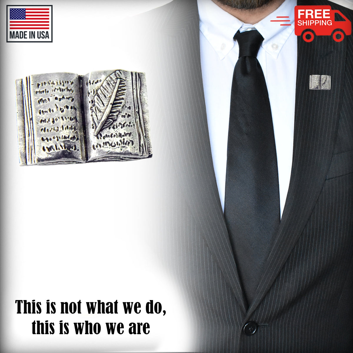 Book and Quill Pin G013