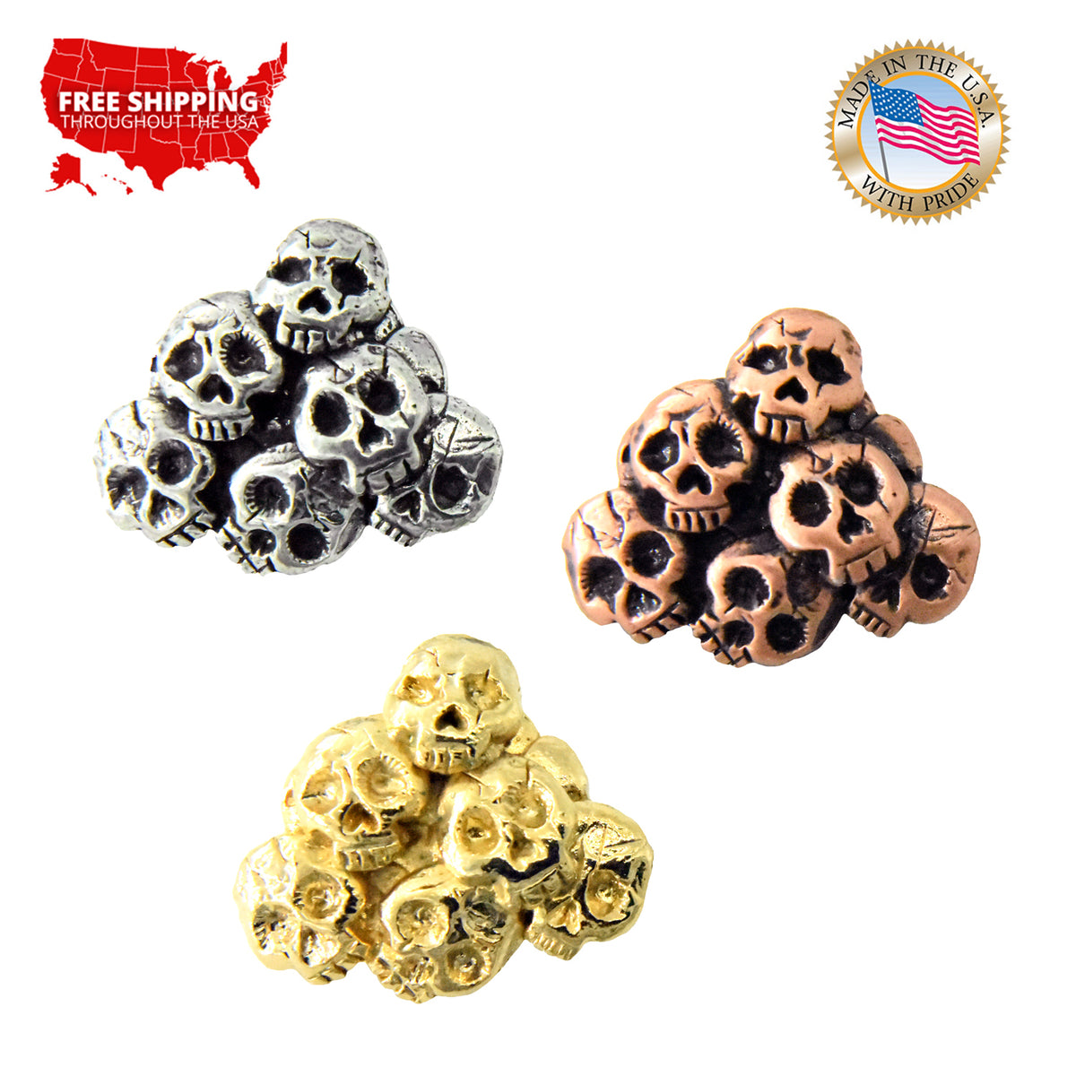 Skull Pile Pin G014