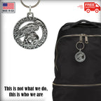 Raven on Skull in Runes Keychain G015KC
