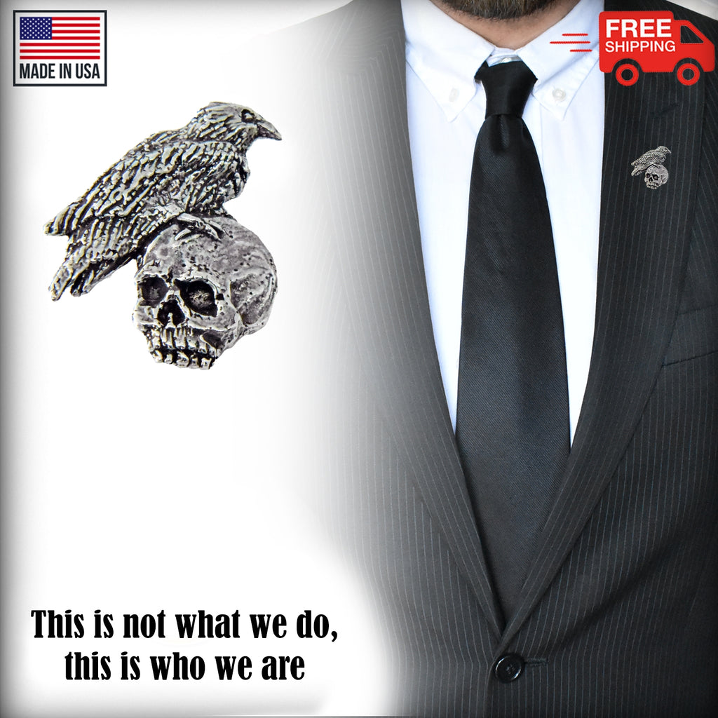 Skull And Raven Pin G015