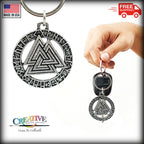 Viking Valknut in Runes Keychain G028KC