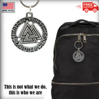 Viking Valknut in Runes Keychain G028KC