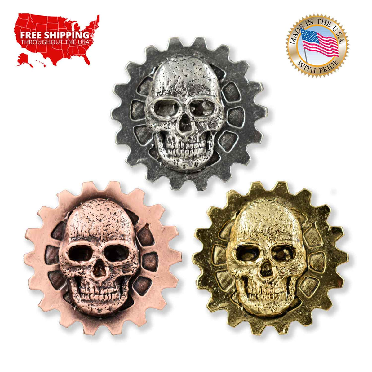 Gear With Skull Pin G034