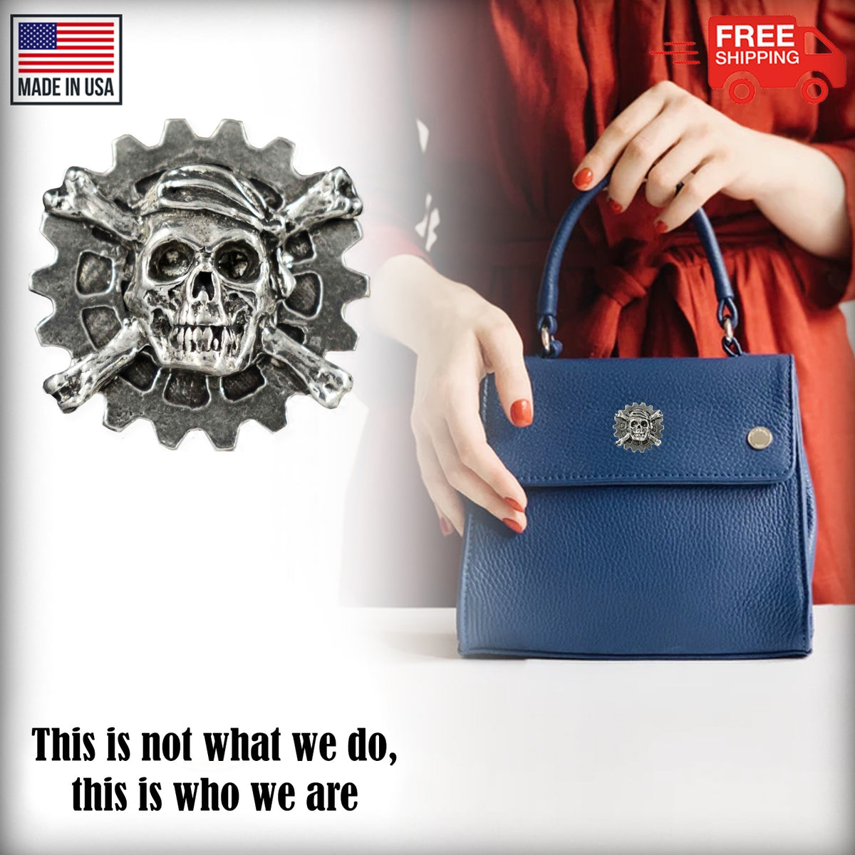 Gear With Skull And Bones Pin G035