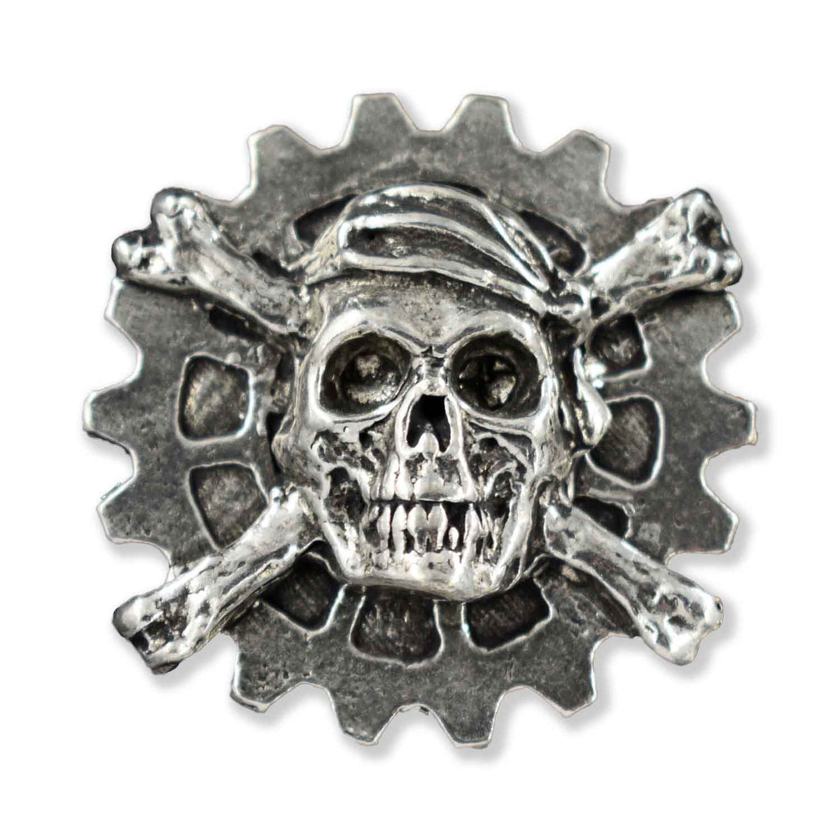 Gear With Skull And Bones Pin G035