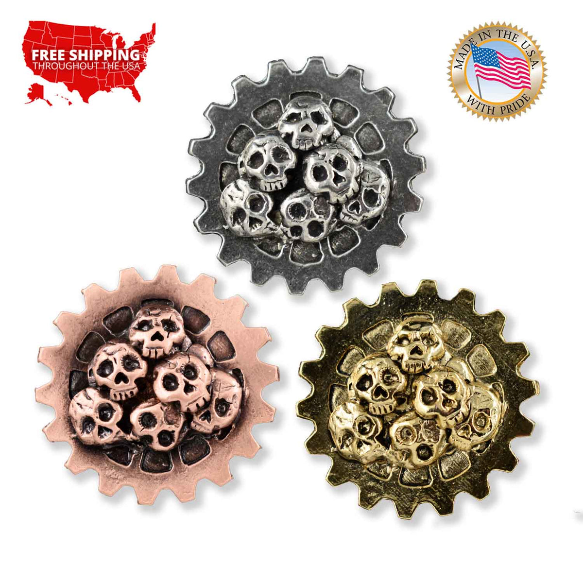 Gear With Skull Pile Pin G036