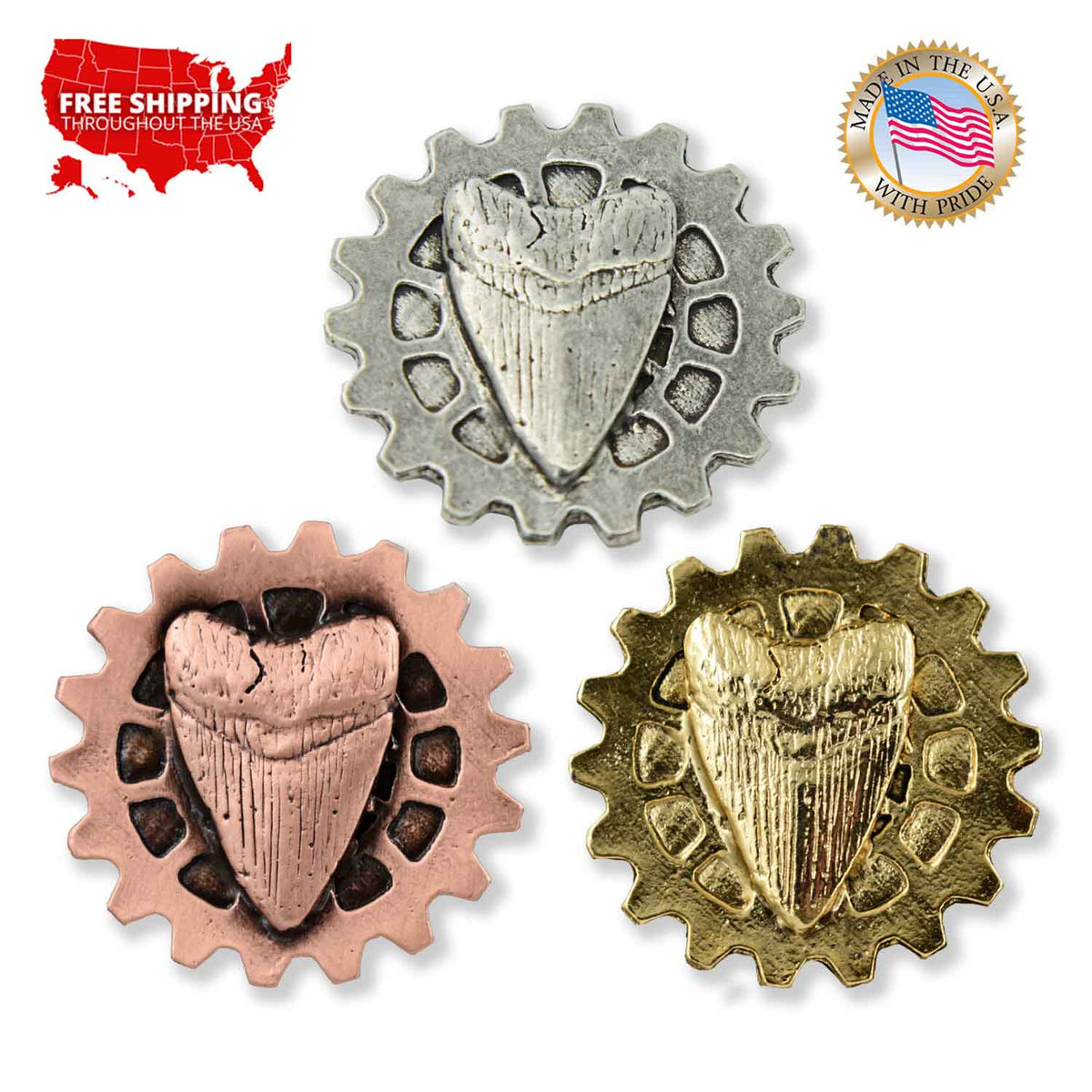 Gear With Shark Tooth Pin G039