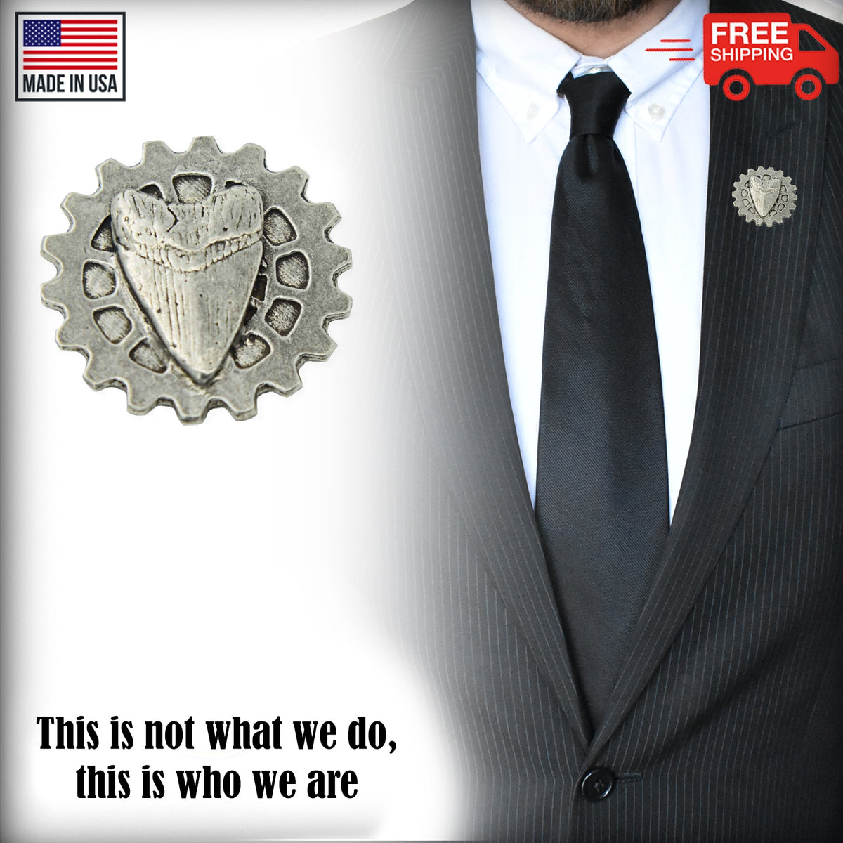 Gear With Shark Tooth Pin G039