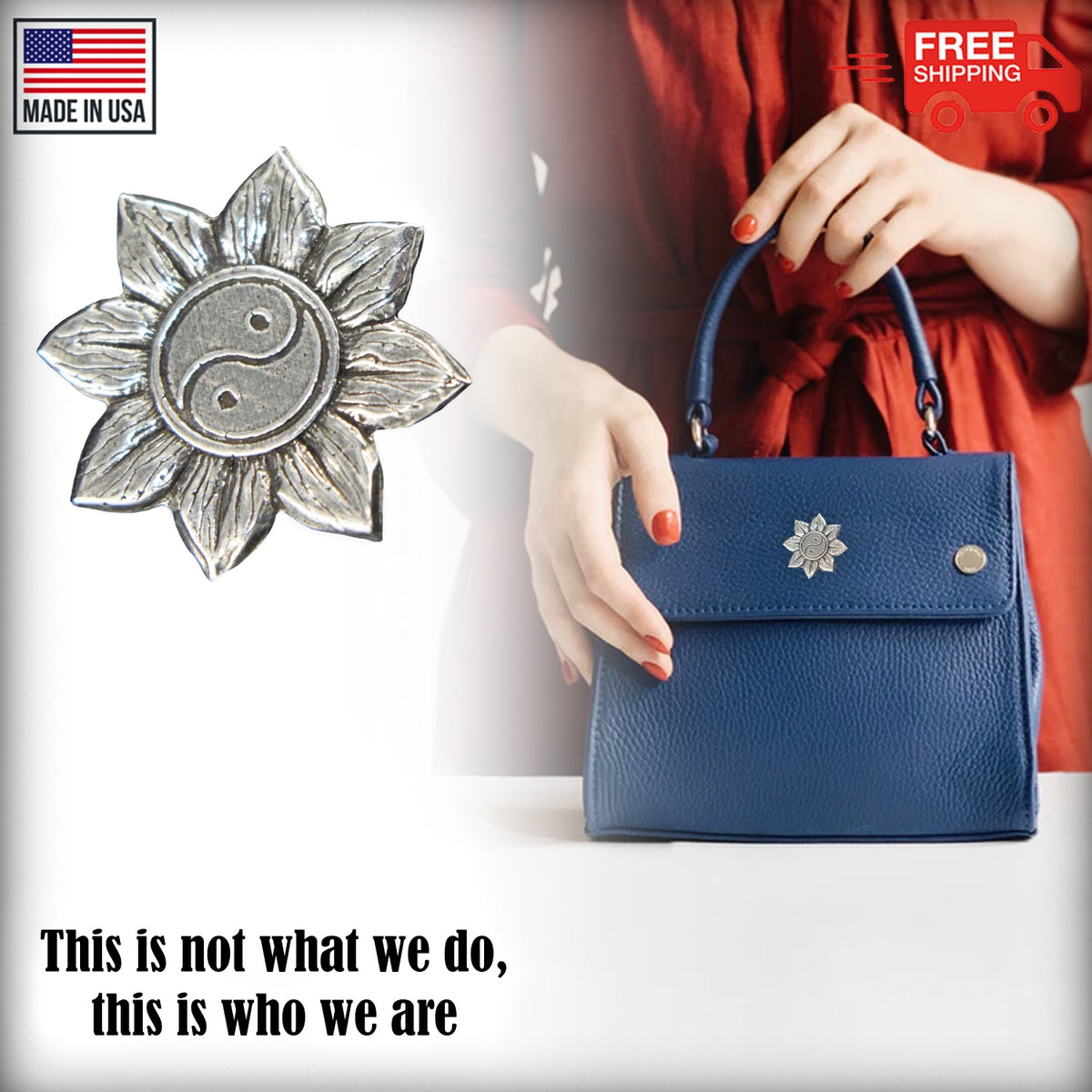 Flower With Yin Yang Pin G067
