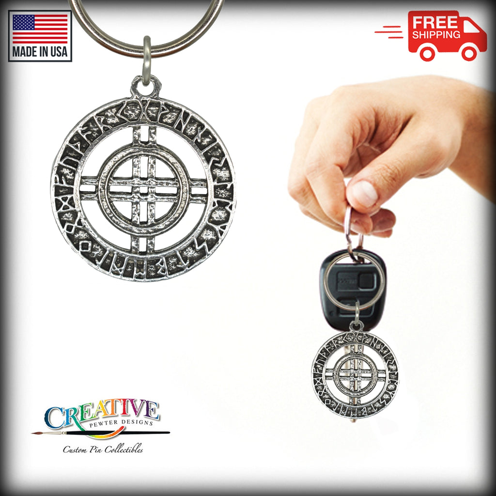 Runes Circle With Center Keychain G112KC