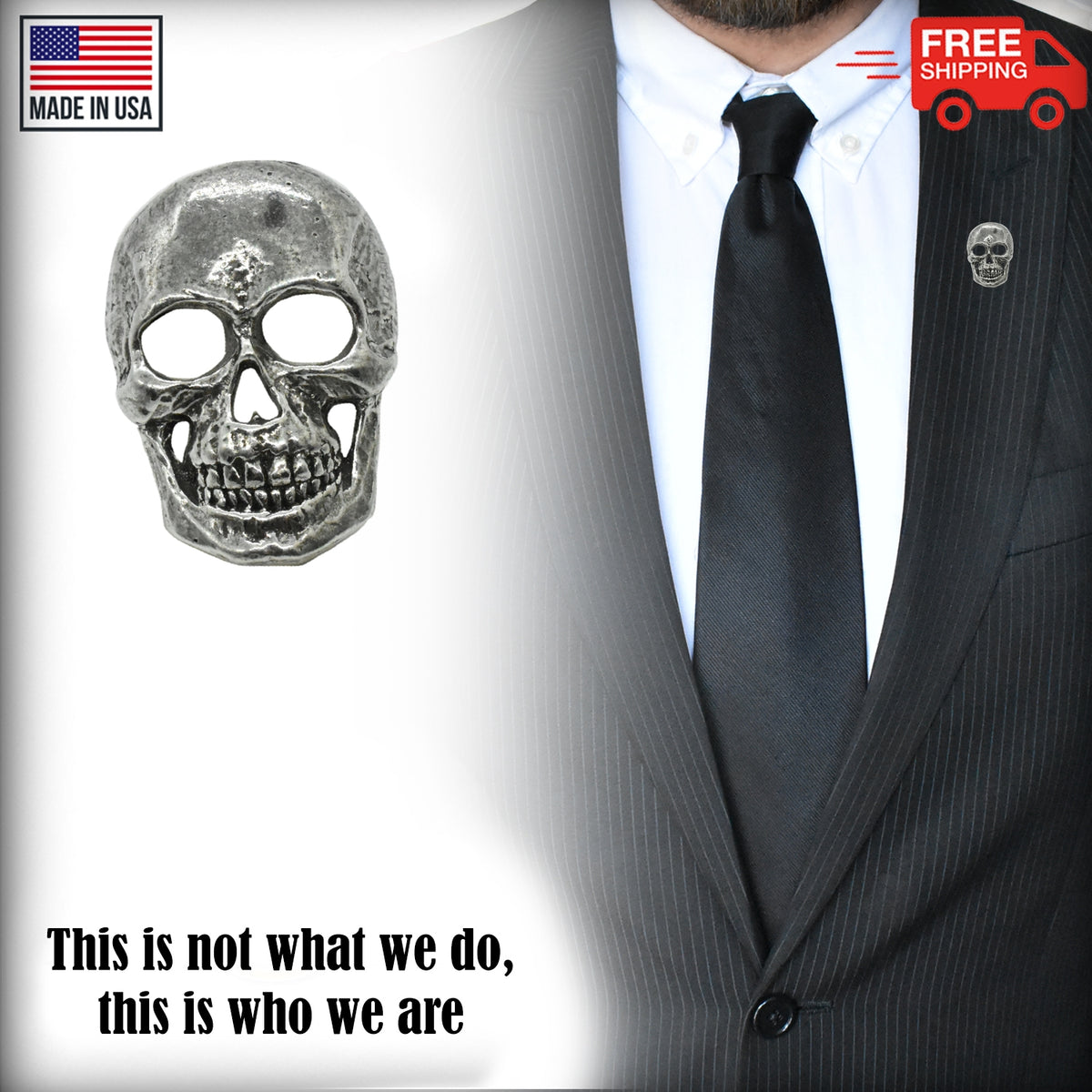 Skull With Full Jaw Pin G130