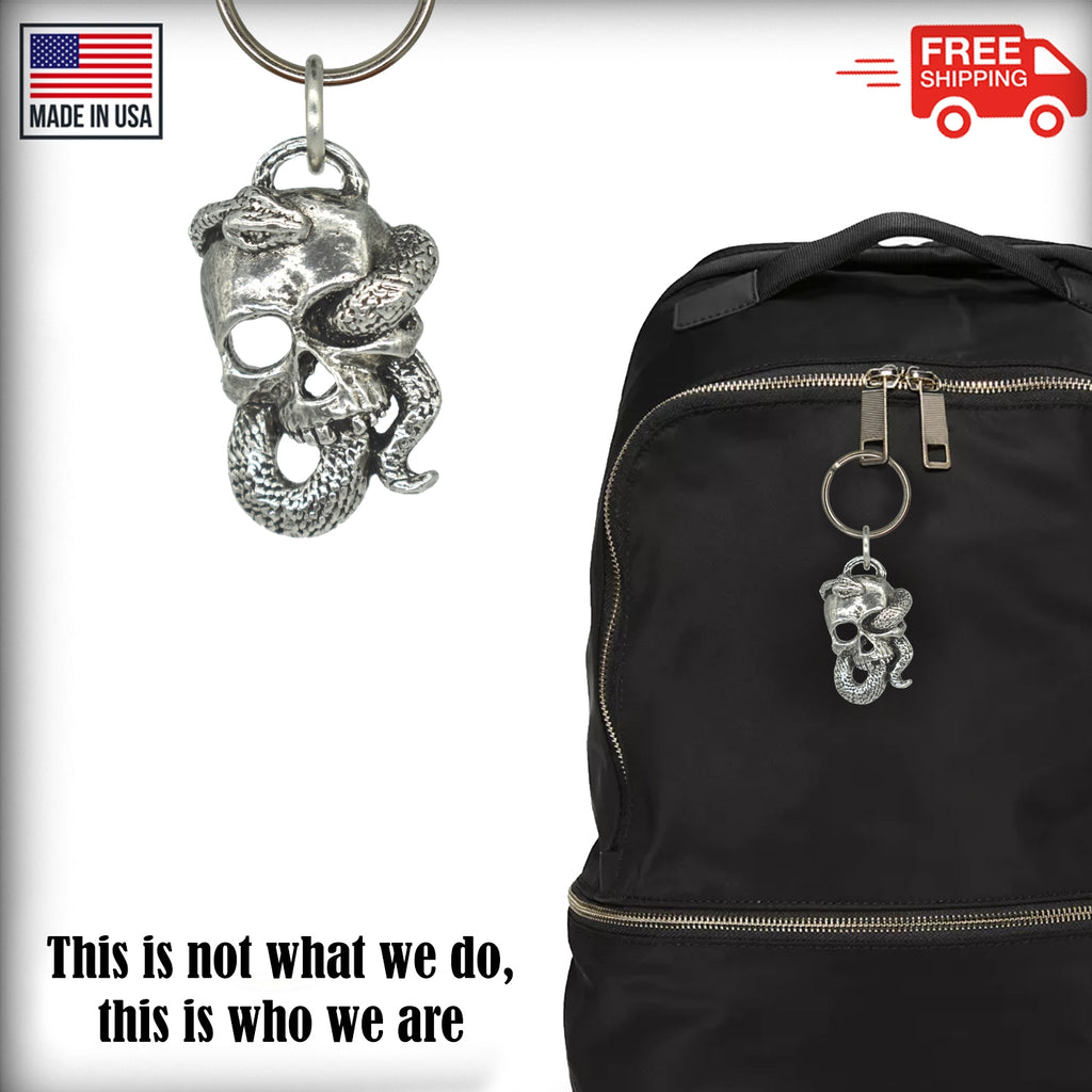3D Skull With Snake Keychain G136KC