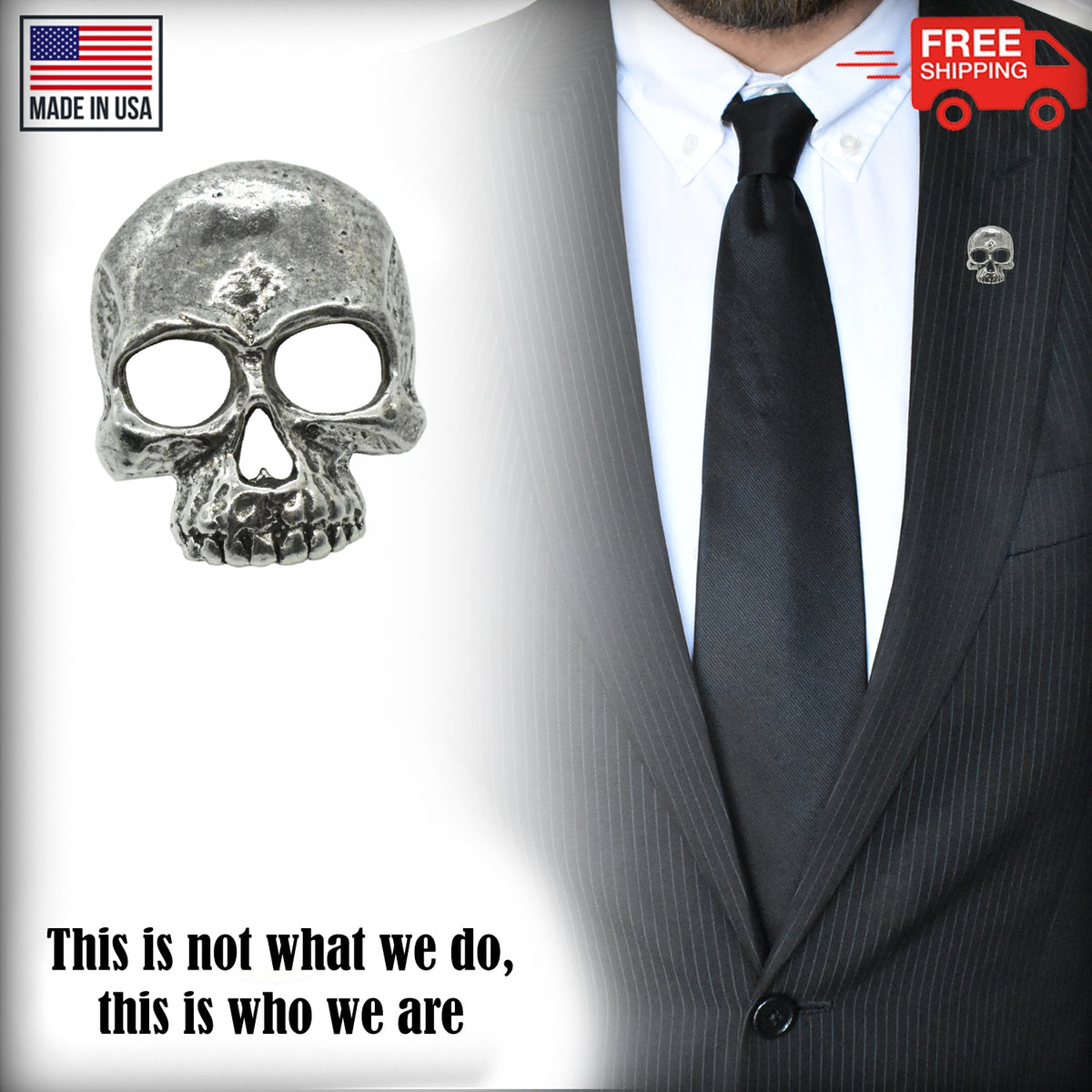 Skull With Grin Pin G138