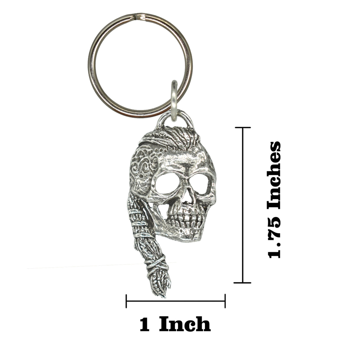 3D Skull Viking With Tattoos Keychain G140KC