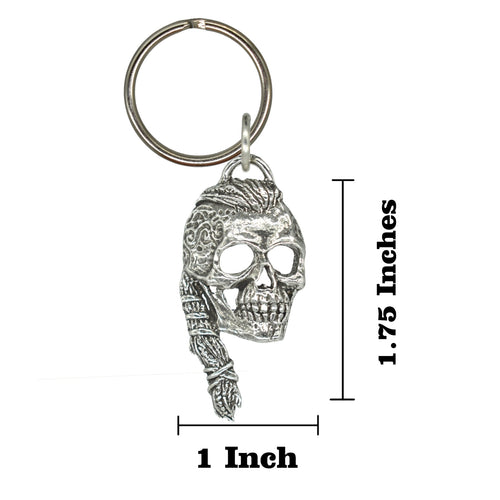3D Skull Viking With Tattoos Keychain G140KC