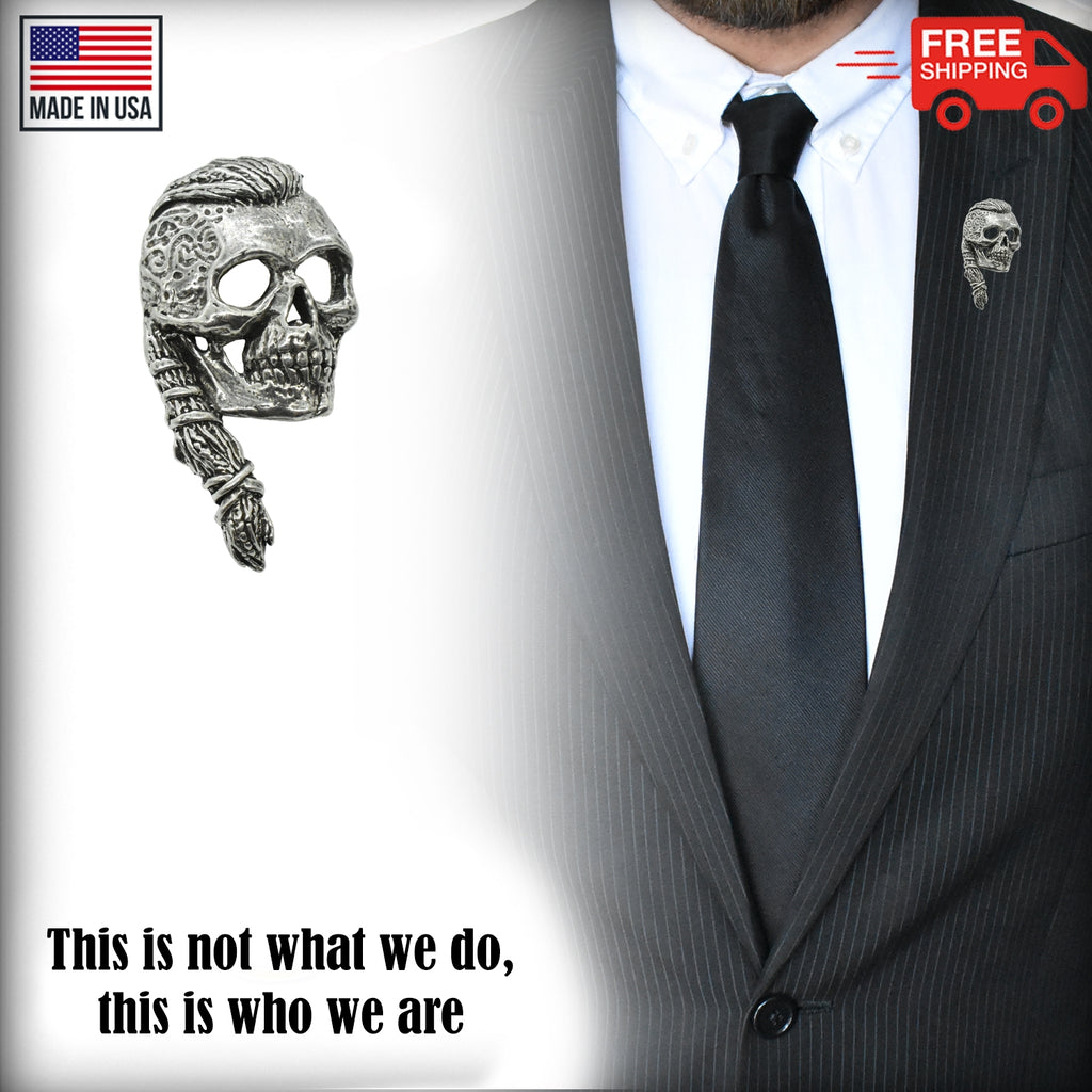 Skull Viking With Tattoos Pin G140