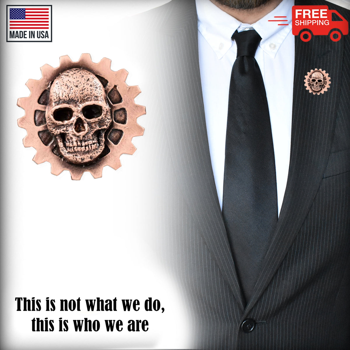 Gear With Skull Pin G034