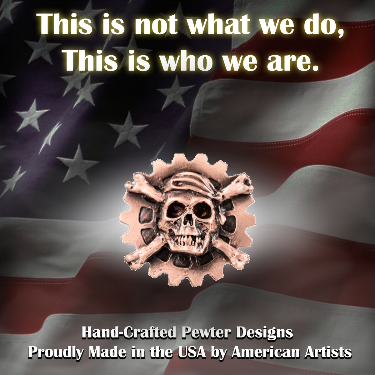Gear With Skull And Bones Pin G035