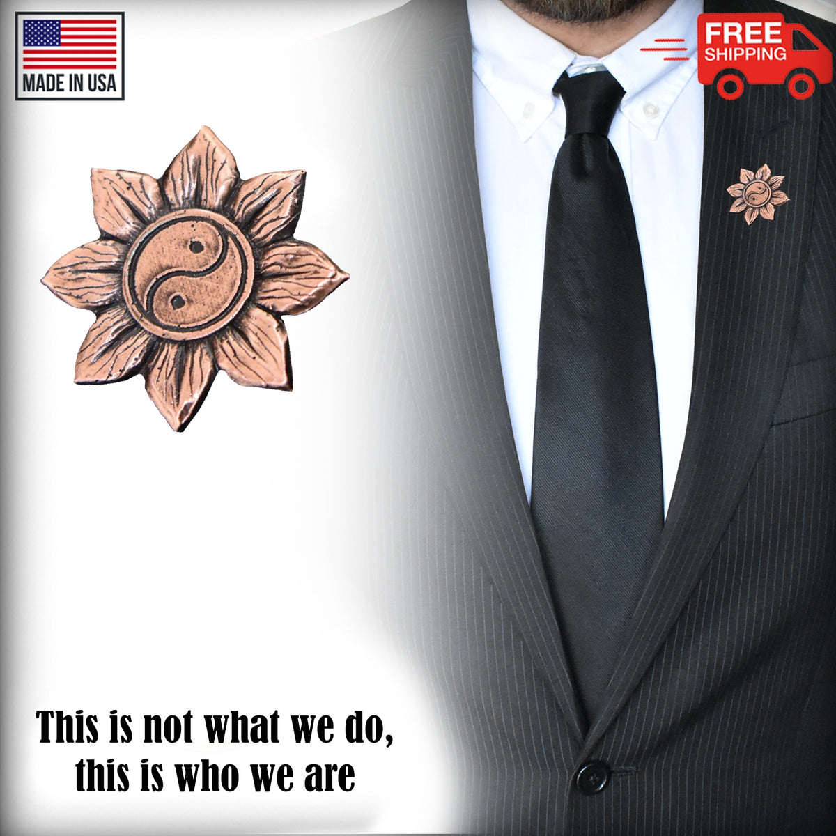 Flower With Yin Yang Pin G067