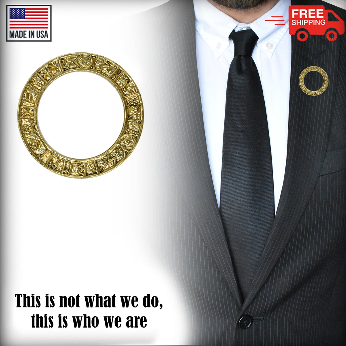 Runes Circle With Open Cutout Pin G116