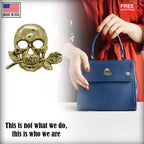 Skull With Rose Pin G124