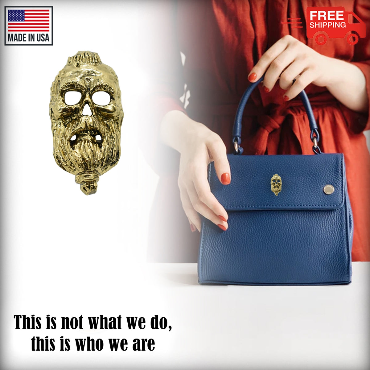 Skull With Beard Pin G134