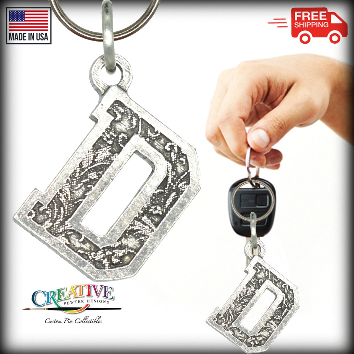 Letter D Keychain L004KC