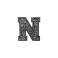 N Letter Pin L014