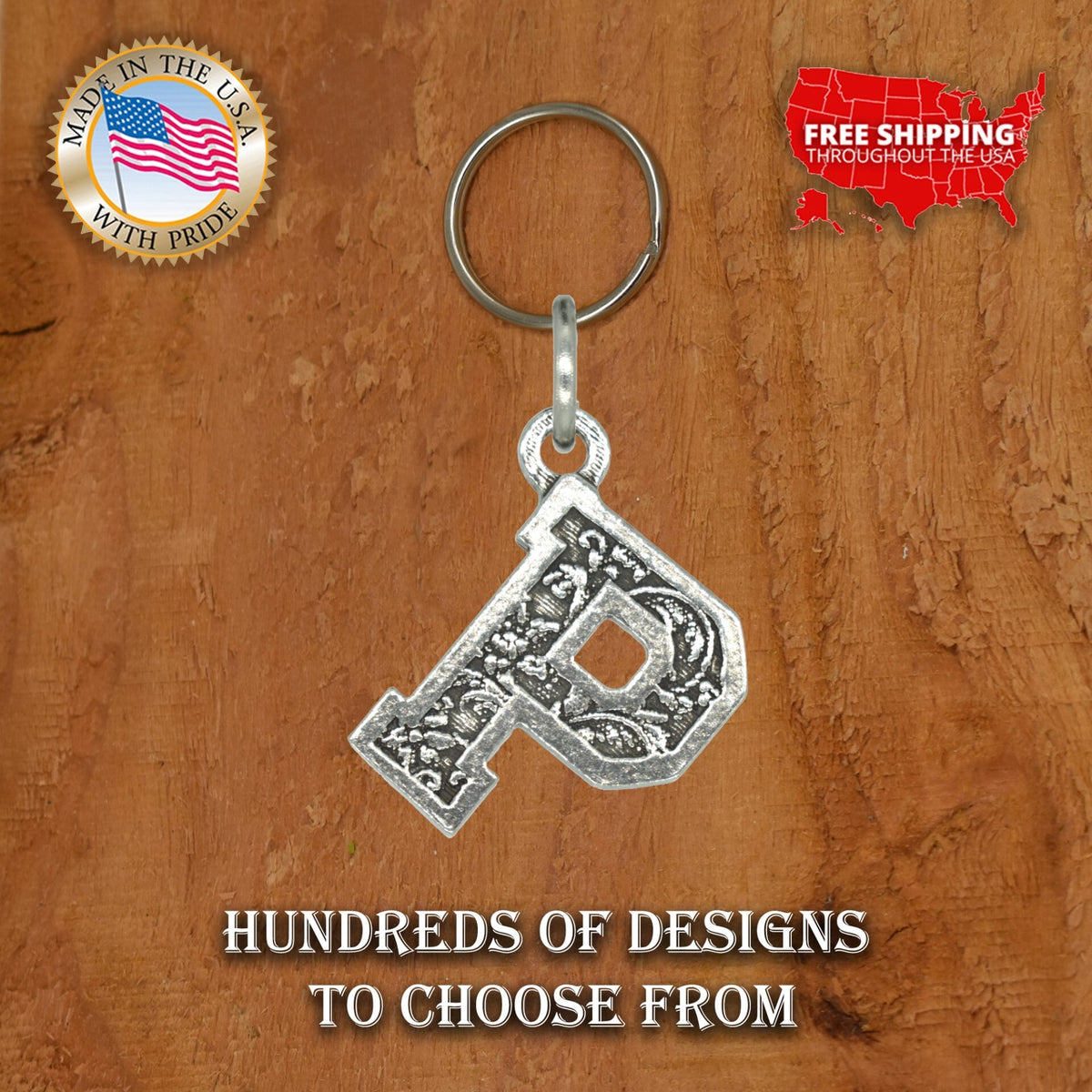 Letter P Keychain L016KC