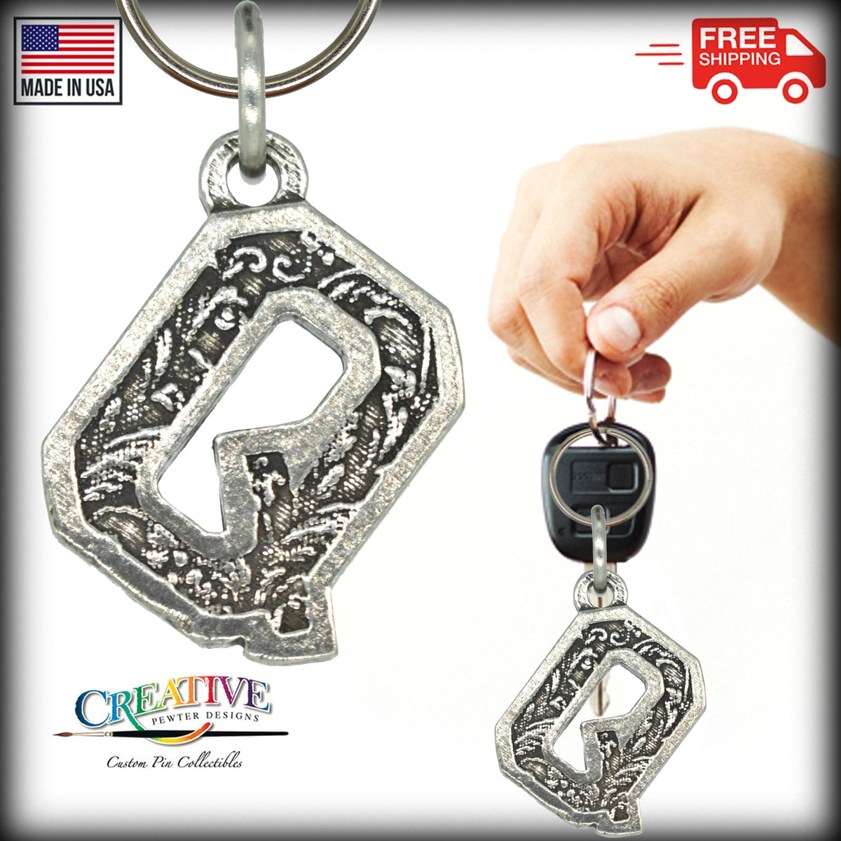 Letter Q Keychain L017KC