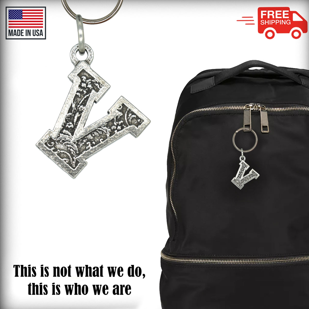 Letter V Keychain L022KC