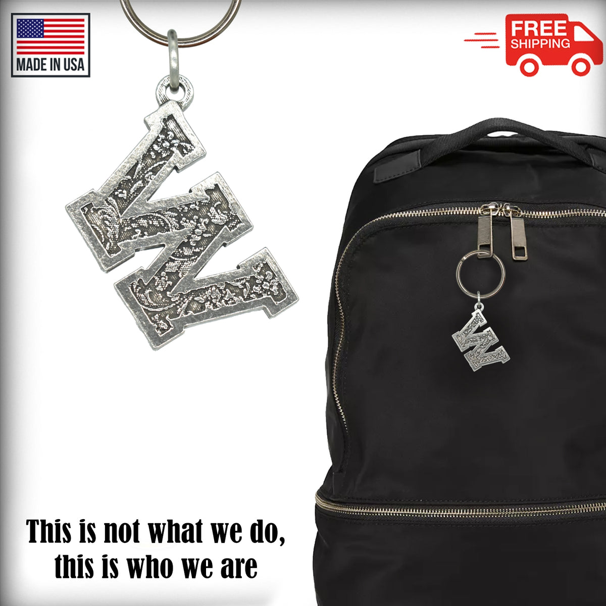 Letter W Keychain L023KC