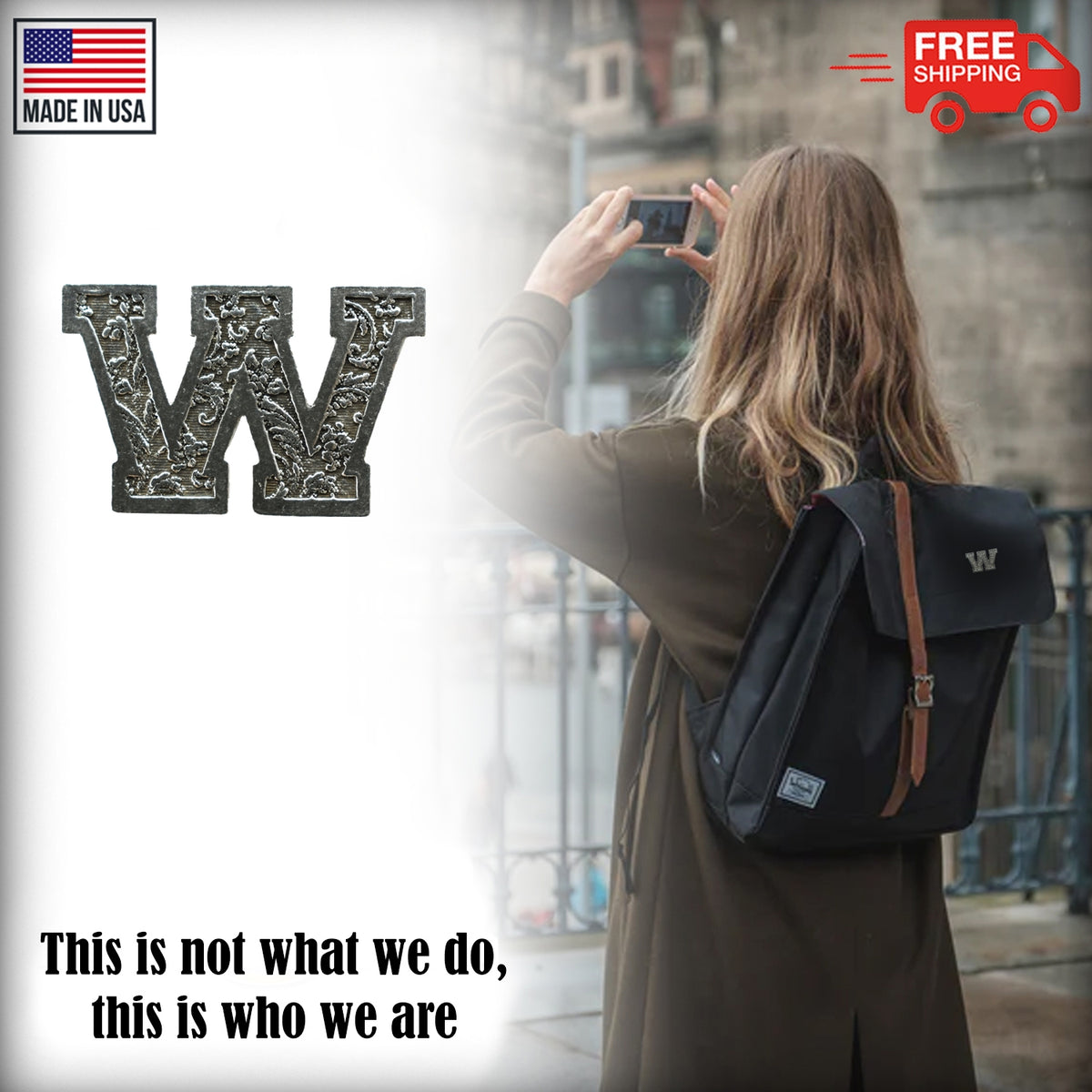 W Letter Pin L023