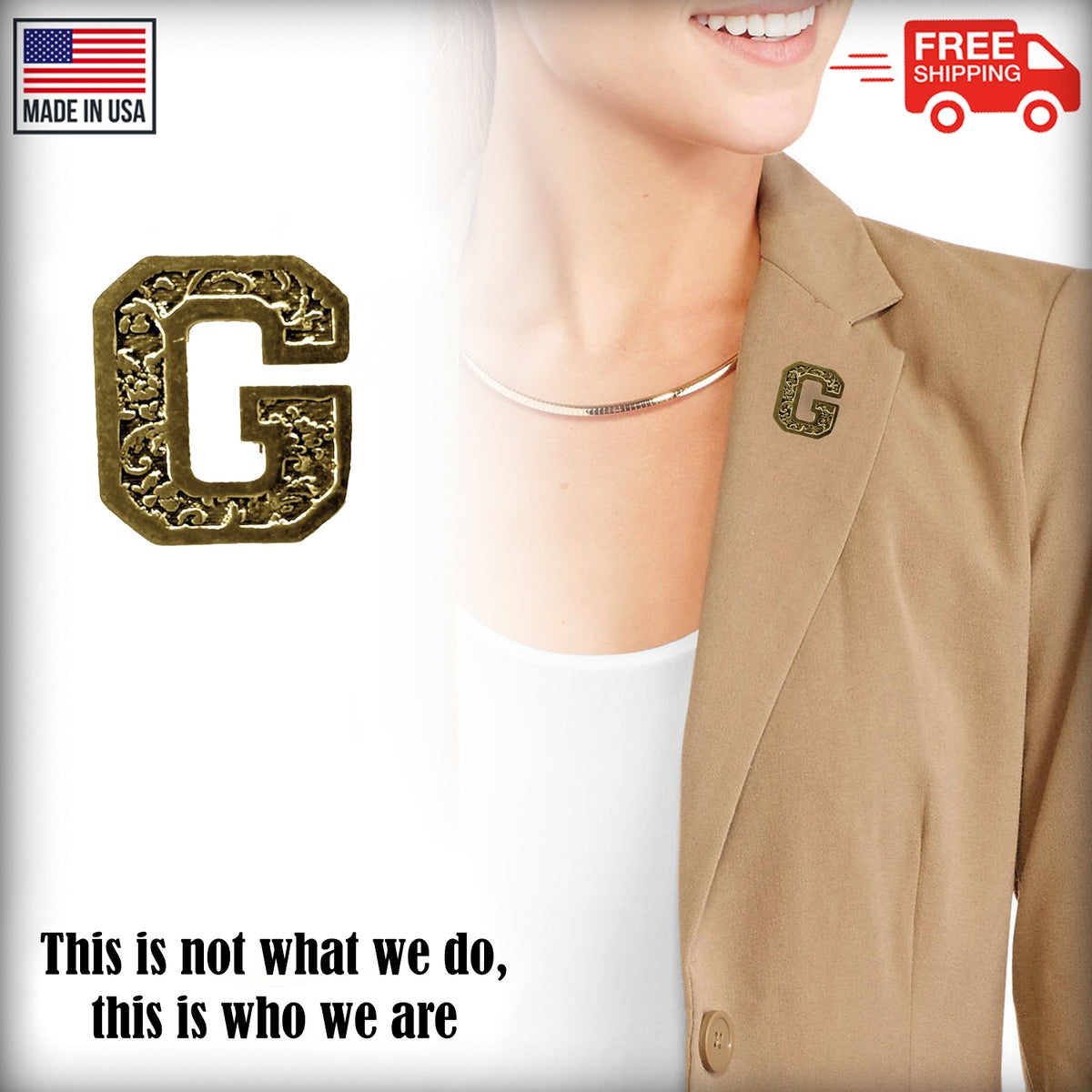 G Letter Pin L007