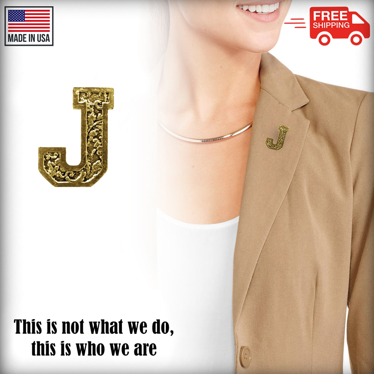 J Letter Pin L010