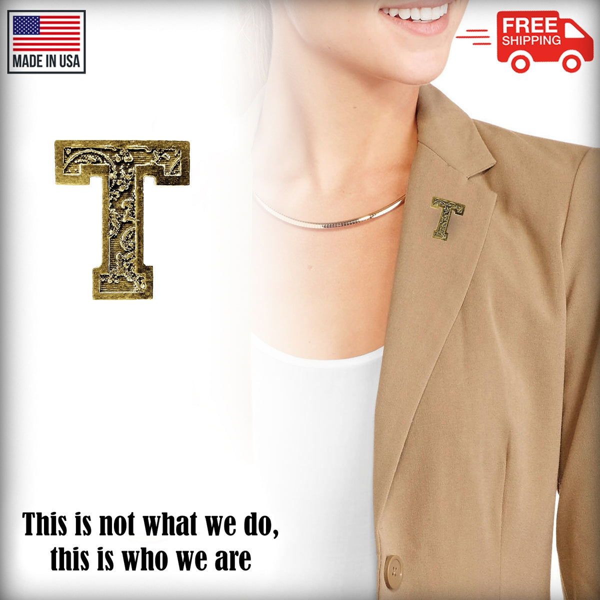 T Letter Pin L020