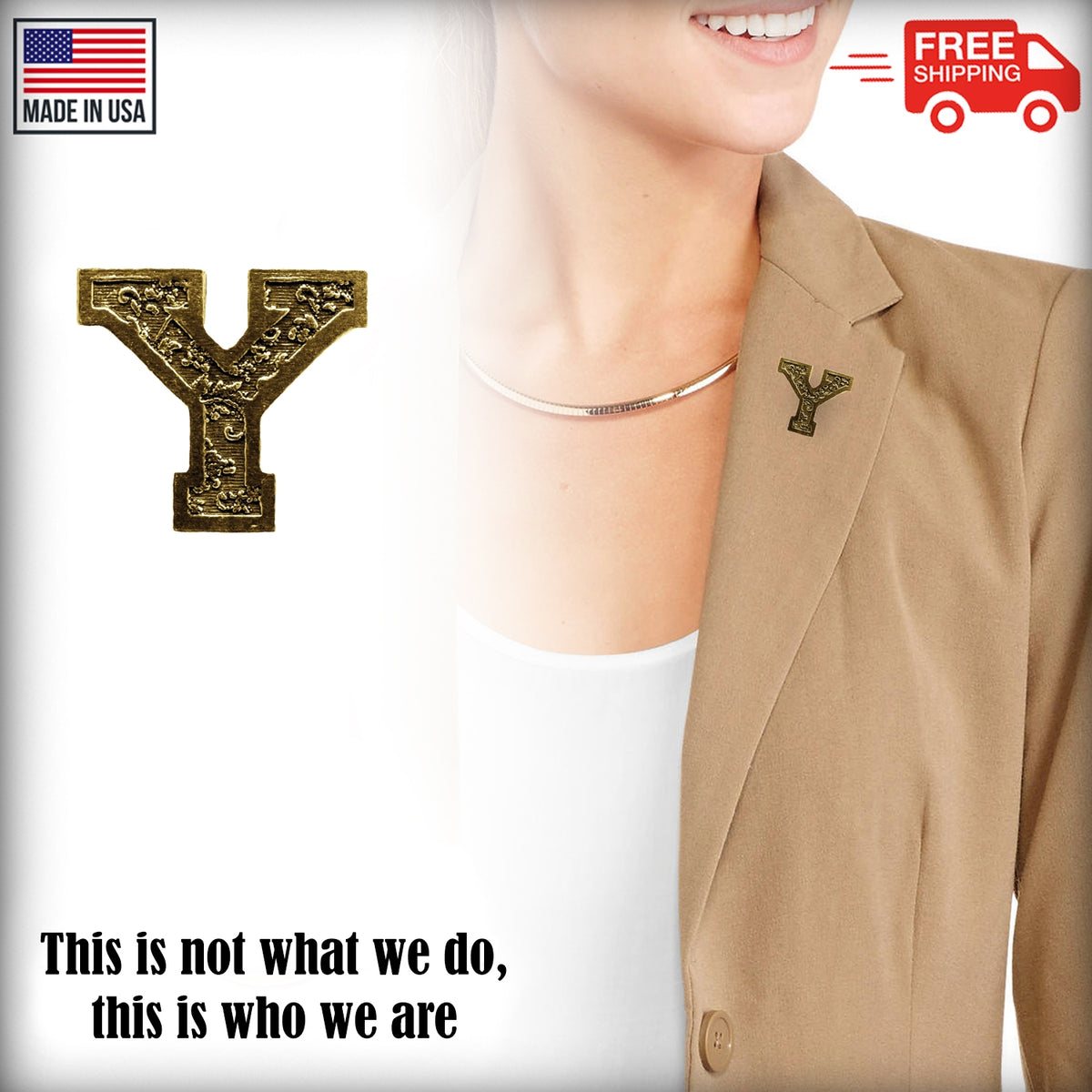 Y Letter Pin L025