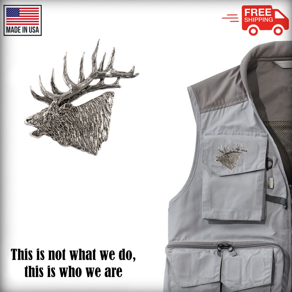 Elk Head Bugling Large Premium Pin M001PR