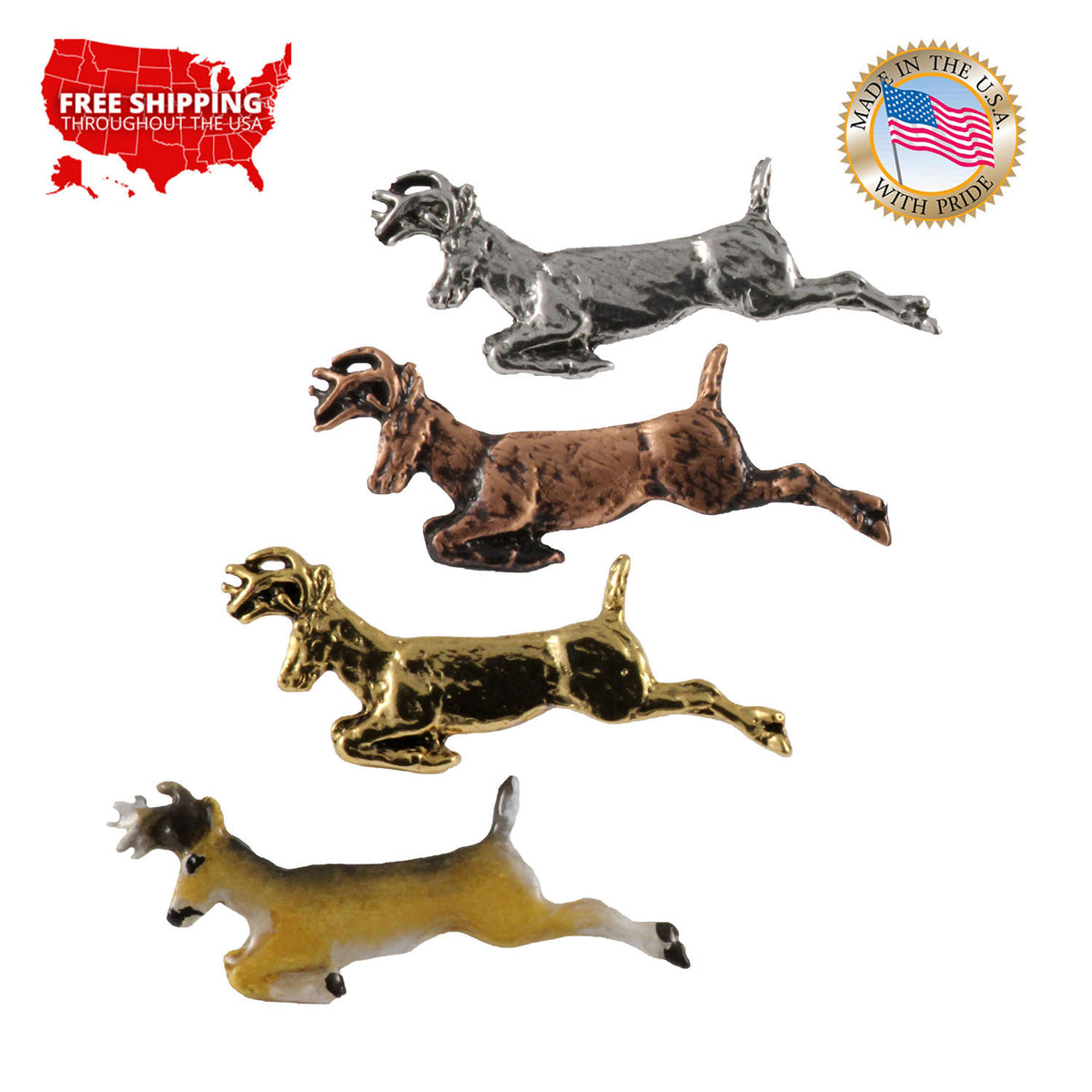 Whitetail Deer Leaping Small Pin M006
