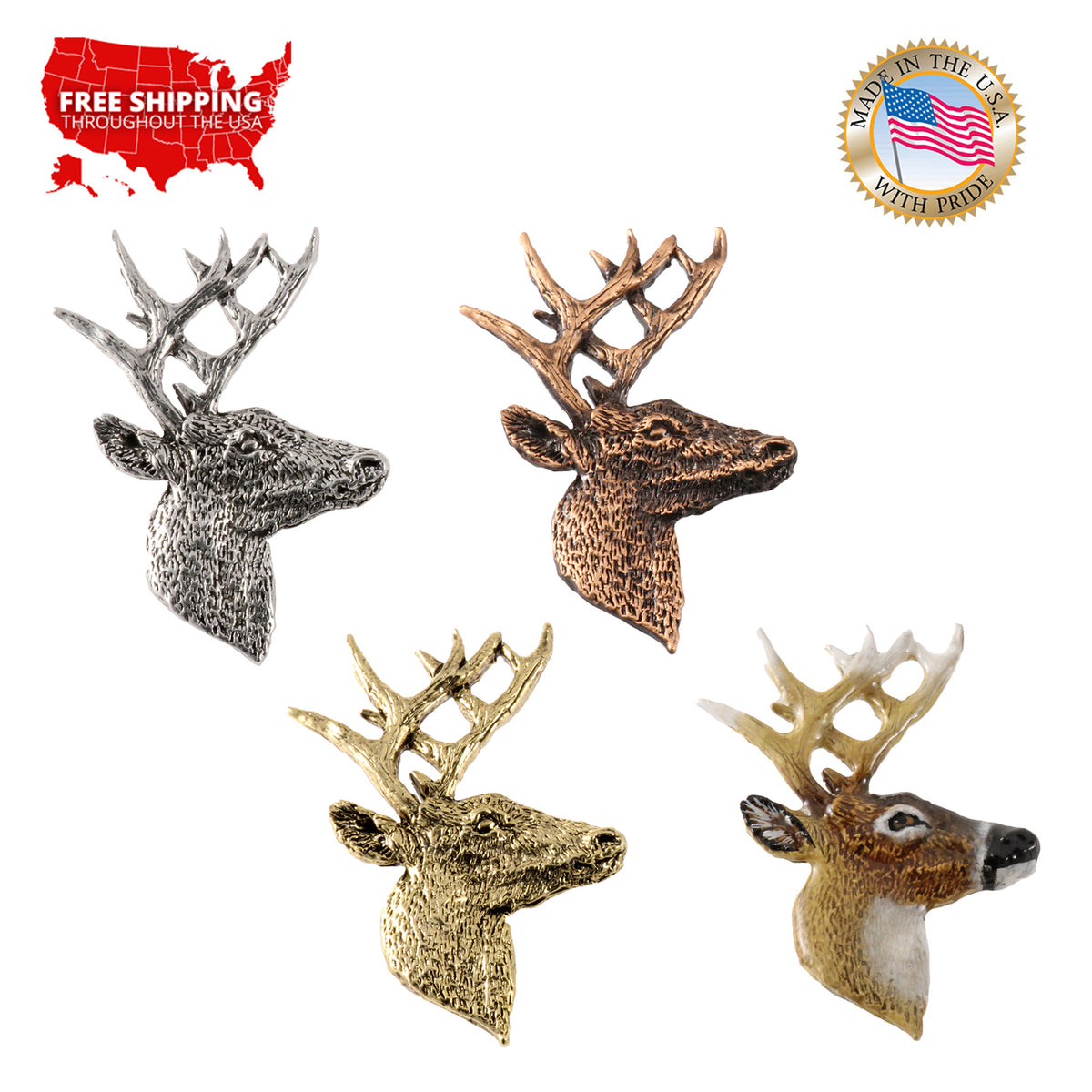 Whitetail Deer Premium Pin M007PR